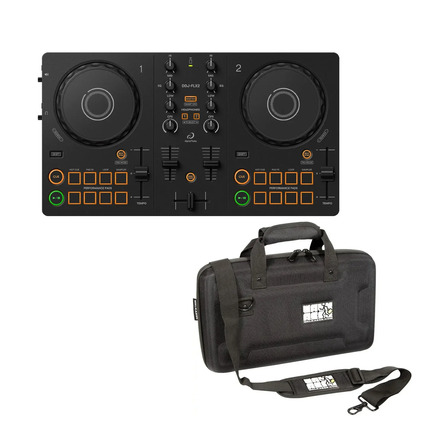 Φωτογραφία προϊόντος: AlphaTheta DDJ-FLX2 Bundle Bag - Compact Dj Controller 2 καναλιών με τσάντα ώμου