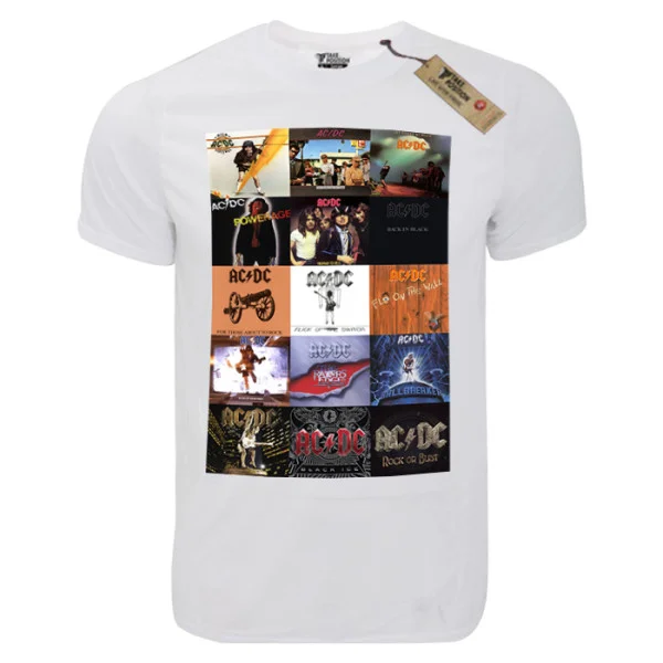 Φωτογραφία προϊόντος: T-shirt unisex Takeposition T-cool λευκό Acdc Albums, 900-7515
