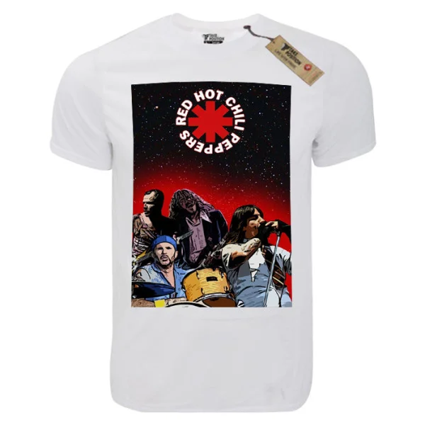 Φωτογραφία προϊόντος: T-shirt unisex Takeposition T-cool λευκό Red Hot Chili peppers, group poster, 900-7641