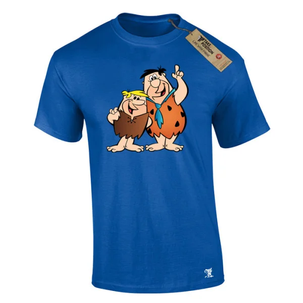 Φωτογραφία προϊόντος: T-shirt ανδρικά με στάμπες cartoon βαμβακερά Takeposition Flintones, Μπλε, 320-1215-10