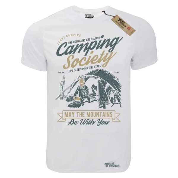 Φωτογραφία προϊόντος: T-shirt unisex Takeposition T-cool λευκό Camping Society, 900-2008