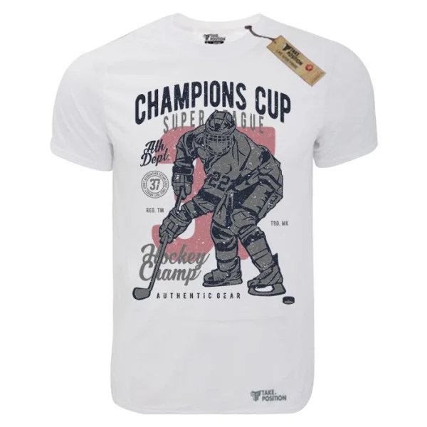 Φωτογραφία προϊόντος: T-shirt unisex Takeposition T-cool λευκό Hockey, 900-5544