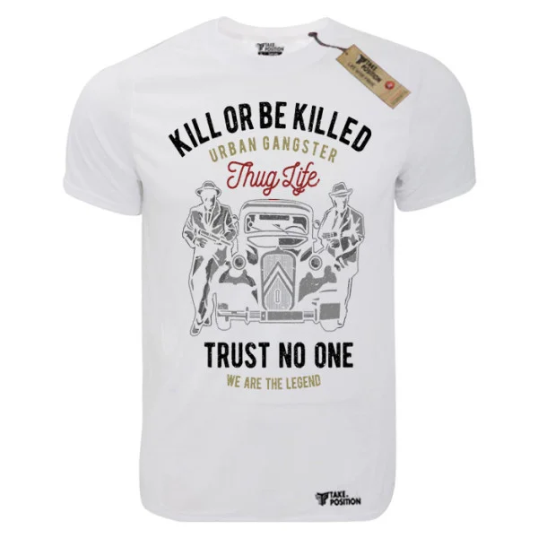 Φωτογραφία προϊόντος: T-shirt unisex Takeposition T-cool λευκό Kill or be Killed, 900-2508