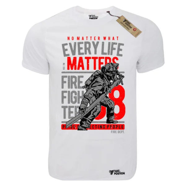 Φωτογραφία προϊόντος: T-shirt unisex Takeposition T-cool λευκό Every Life Matters, 900-3503