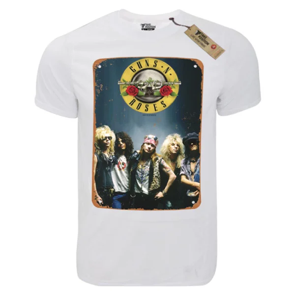 Φωτογραφία προϊόντος: T-shirt unisex Takeposition T-cool λευκό Gun and roses group, 900-7577