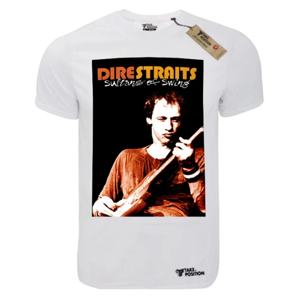 Φωτογραφία προϊόντος: TakePosition T-shirt unisex T-cool λευκό Dire Staits solo, 900-7703