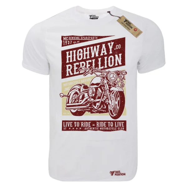 Φωτογραφία προϊόντος: T-shirt unisex Takeposition T-cool λευκό Hightway Rebelation, 900-9037