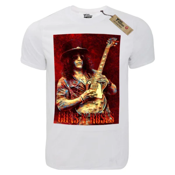 Φωτογραφία προϊόντος: T-shirt unisex Takeposition T-cool λευκό Gun and roses Slash, 900-7583