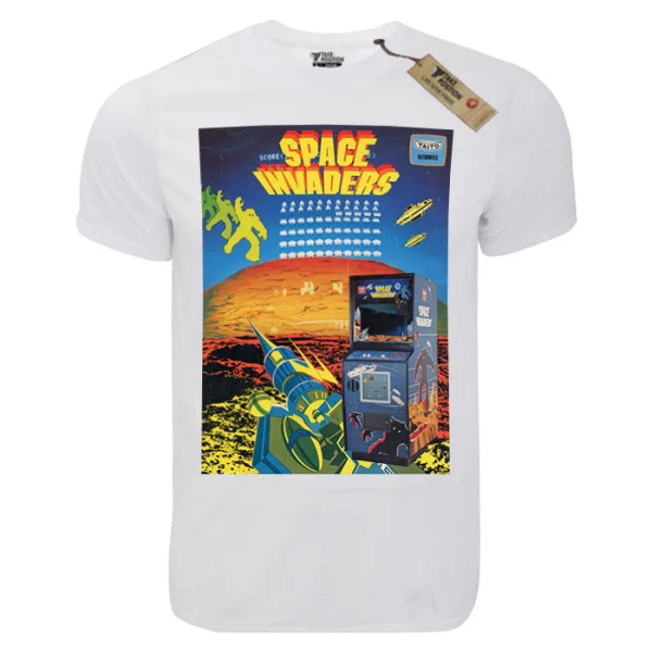Φωτογραφία προϊόντος: T-shirt unisex Takeposition T-cool λευκό Space invaders, 900-4606