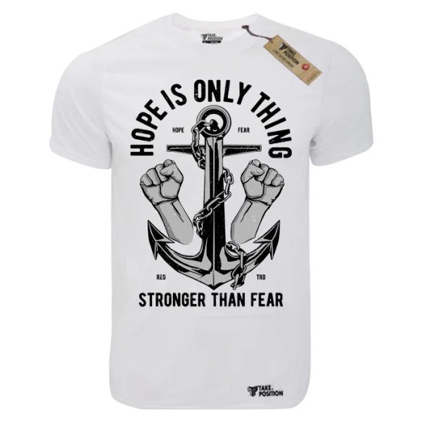 Φωτογραφία προϊόντος: T-shirt unisex Takeposition T-cool λευκό Hope is only thing, 900-2506