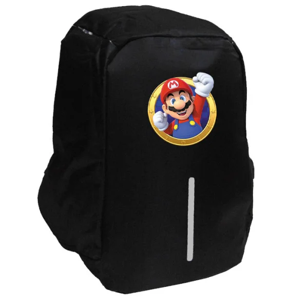 Φωτογραφία προϊόντος: Takeposition Anime Mario Hi, Σχολική τσάντα Razor 1κεντρική θέση Rpet 600D 44Y x 34Μ x 10Π, Μαύρο, 973-1094-02