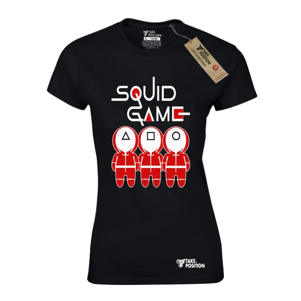 Φωτογραφία προϊόντος: T-SHIRT ΓΥΝΑΙΚΕΙΟ TAKEPOSITION, SQUID GAMES QUARDS, σε ΜΑΥΡΟ/ XLARGE, 504-8515-prosf