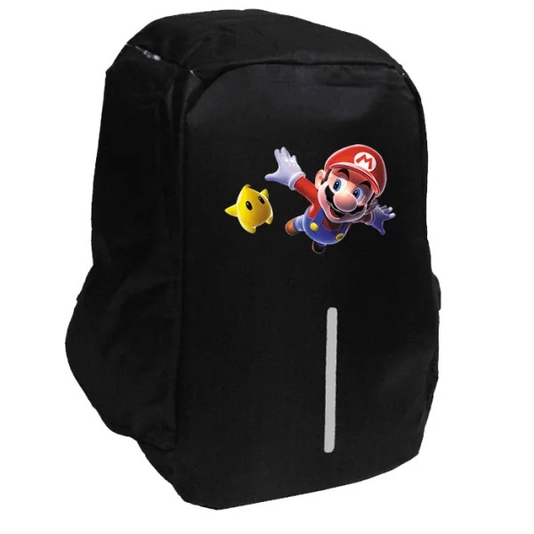 Φωτογραφία προϊόντος: Takeposition Anime Mario Flying Σχολική τσάντα Razor 1κεντρική θέση Rpet 600D 44Y x 34Μ x 10Π, Μαύρο, 973-1092-02