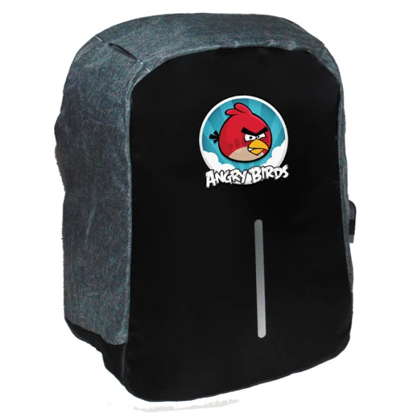 Φωτογραφία προϊόντος: Takeposition Angry bird Logo figures Σακίδιο πλάτης Razor 1κεντρική θέση Rpet 600D 44Y x 34Μ x 10Π Μαύρο/γκρι 973-4743-07
