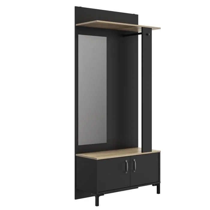 Φωτογραφία προϊόντος: INSIDE Store Έπιπλο Εισόδου 81x37x190εκ. Μαύρο/Δρυς Sonoma