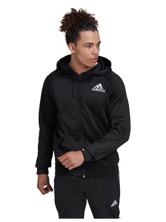Φωτογραφία προϊόντος: Adidas Aeroready Game and Go Small Logo Ανδρική Φούτερ Ζακέτα με Κουκούλα και Τσέπες HL2184 Μαύρο ΜΑΥΡΟ