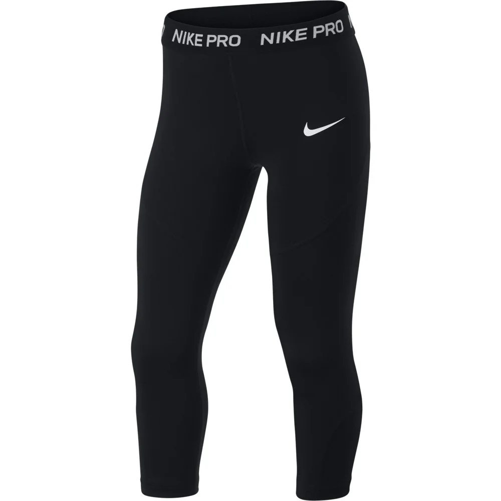 Φωτογραφία προϊόντος: Nike Pro Dri-FIT Capri Παιδικό Αθλητικό Κολάν για κορίτσια AQ9041-010 ΜΑΥΡΟ