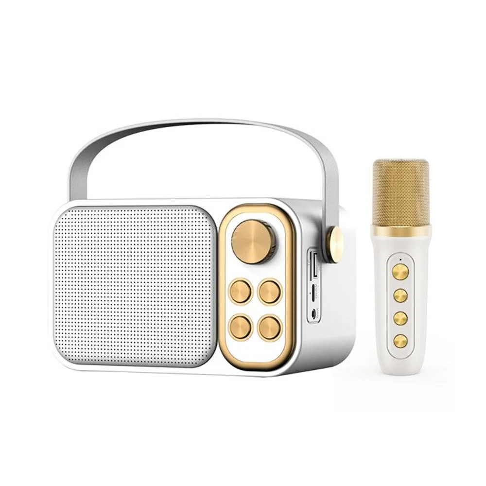 Φωτογραφία προϊόντος: OEM Mini Σύστημα Karaoke με Ασύρματο Μικρόφωνο Bluetooth – TF – USB – AUX YS-104 Λευκό