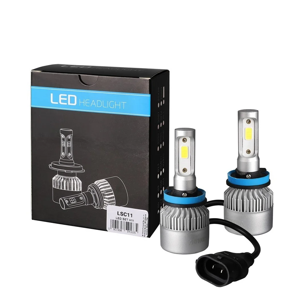 Φωτογραφία προϊόντος: M-tech H11 LED SET C6 9>32V 6.500K 10.000lm 4 X 10W ΛΑΜΠΑ ΜΕ COB EPISTAR 1021 LED ΚΑΙ ΑΝΕΜΙΣΤΗΡΑΚΙ M-TECH - 2 ΤΕΜ. LSC11/MT