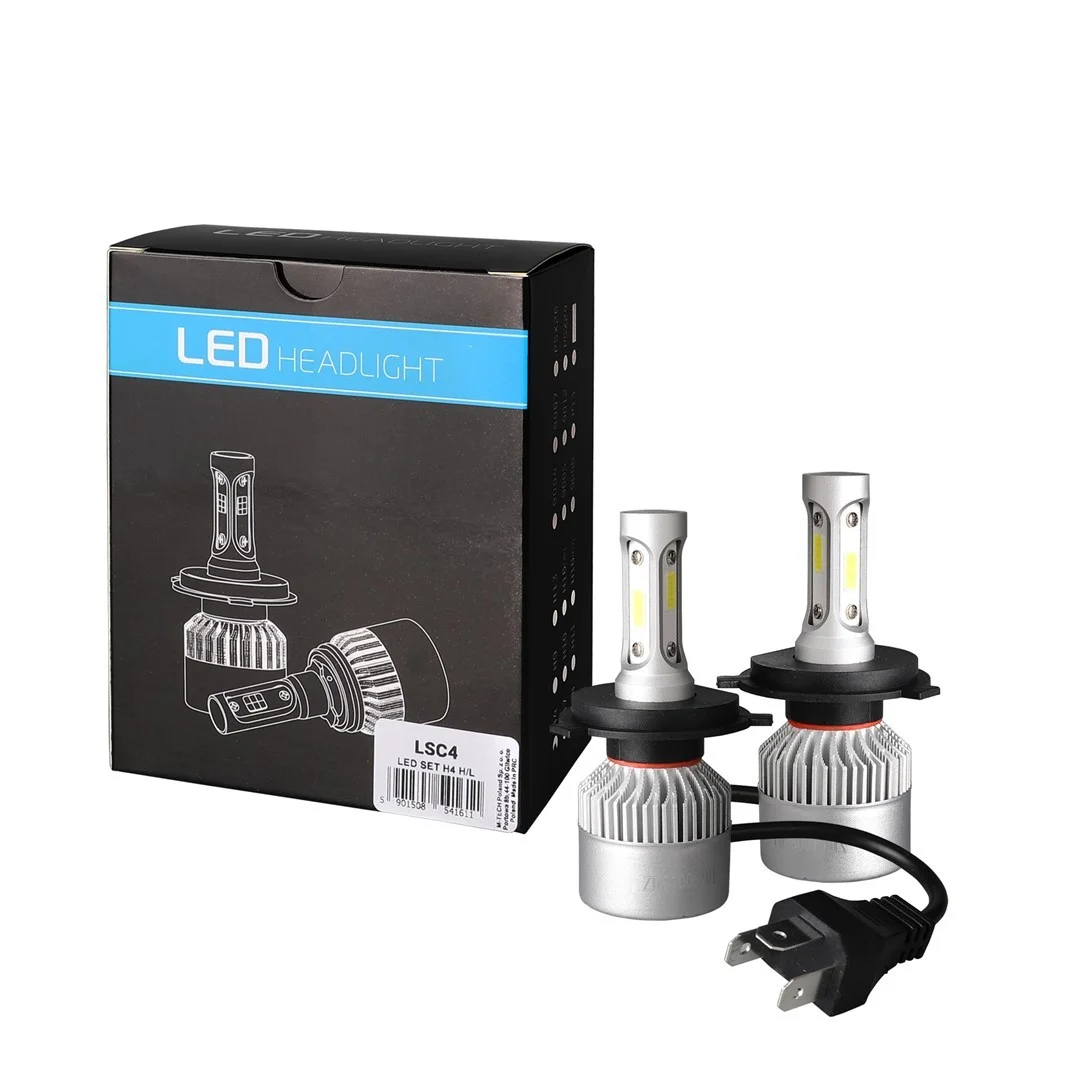 Φωτογραφία προϊόντος: M-tech H4 LED SET C6 9>32V 6.500K 10.000lm 4 X 10W ΛΑΜΠΑ ΜΕ COB EPISTAR 1021 LED ΚΑΙ ΑΝΕΜΙΣΤΗΡΑΚΙ M-TECH - 2 ΤΕΜ. LSC4/MT