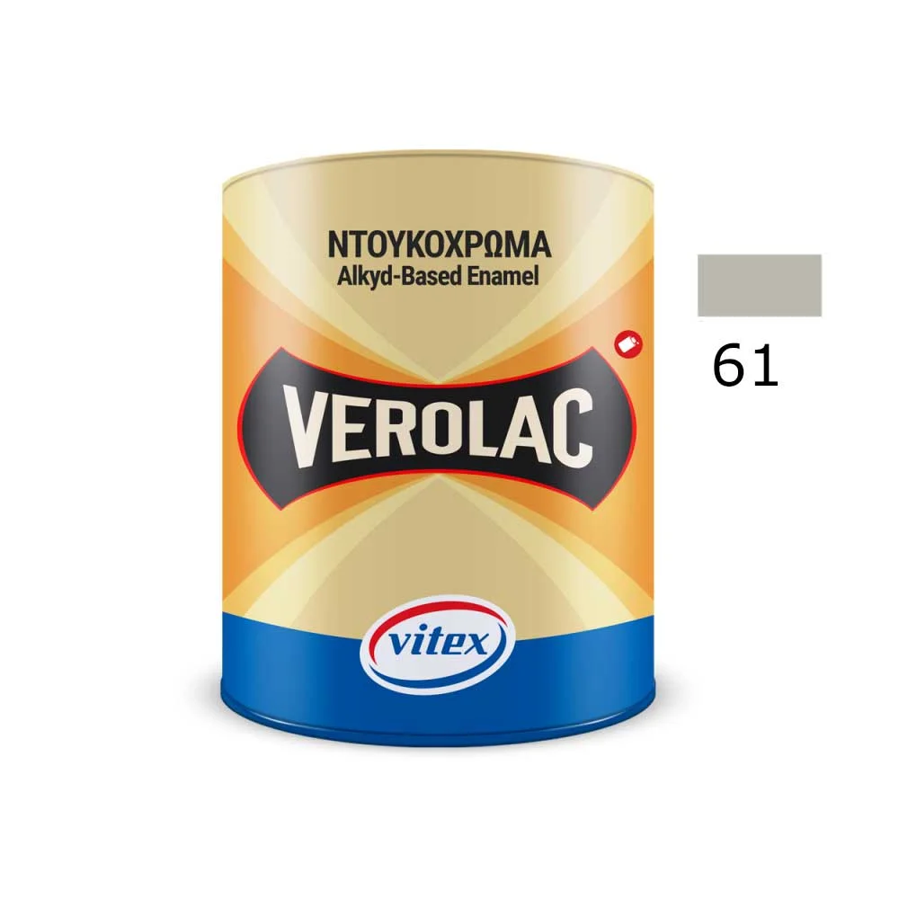 Φωτογραφία προϊόντος: Vitex VEROLAC No 61 Βερνικόχρωμα Διαλύτου για Μεταλλικές και Ξύλινες Επιφάνειες ,Γκρί ζεστό 0.375 lt