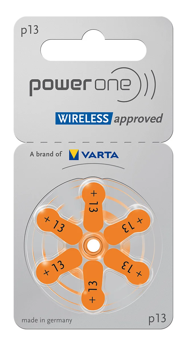 Φωτογραφία προϊόντος: POWER ONE μπαταρίες ακουστικών βαρηκοΐας P13, mercury free, 1.45V, 6τμχ