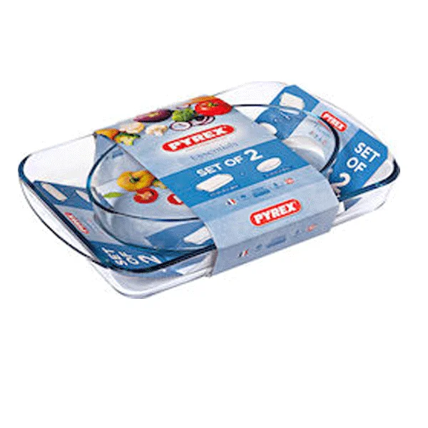 Φωτογραφία προϊόντος: Pyrex Πυρίμαχα Ταψιά Ορθογώνιο + Οβάλ. Σετ 2 τεμάχια (390102)