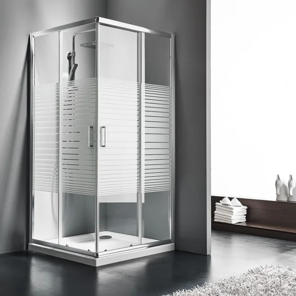 Φωτογραφία προϊόντος: Starlet Offset Corner Entry CS 12080 Stripes Ασύμμετρη Γωνιακής Εισόδου Καμπίνα Ντουζιέρας 120Χ80 Με 2 Σταθερά & 2 Συρόμενα Φύλλα