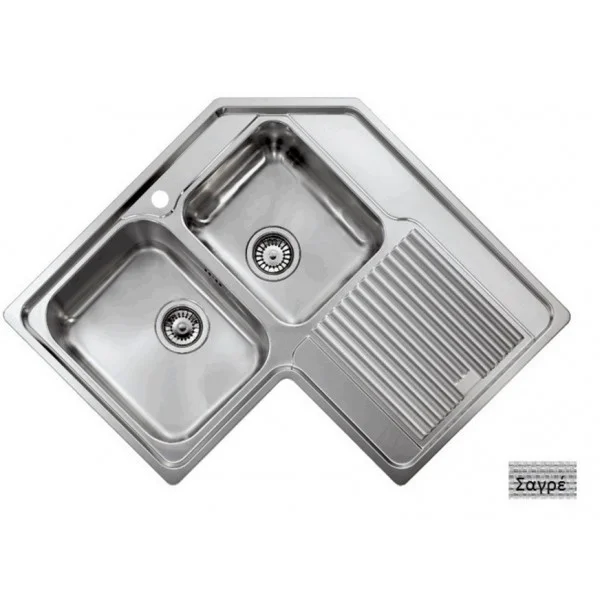 Φωτογραφία προϊόντος: Sanitec Zenith 11298 83x83x50 cm 2VD Σαγρέ Δεξιός Ένθετος Νεροχύτης