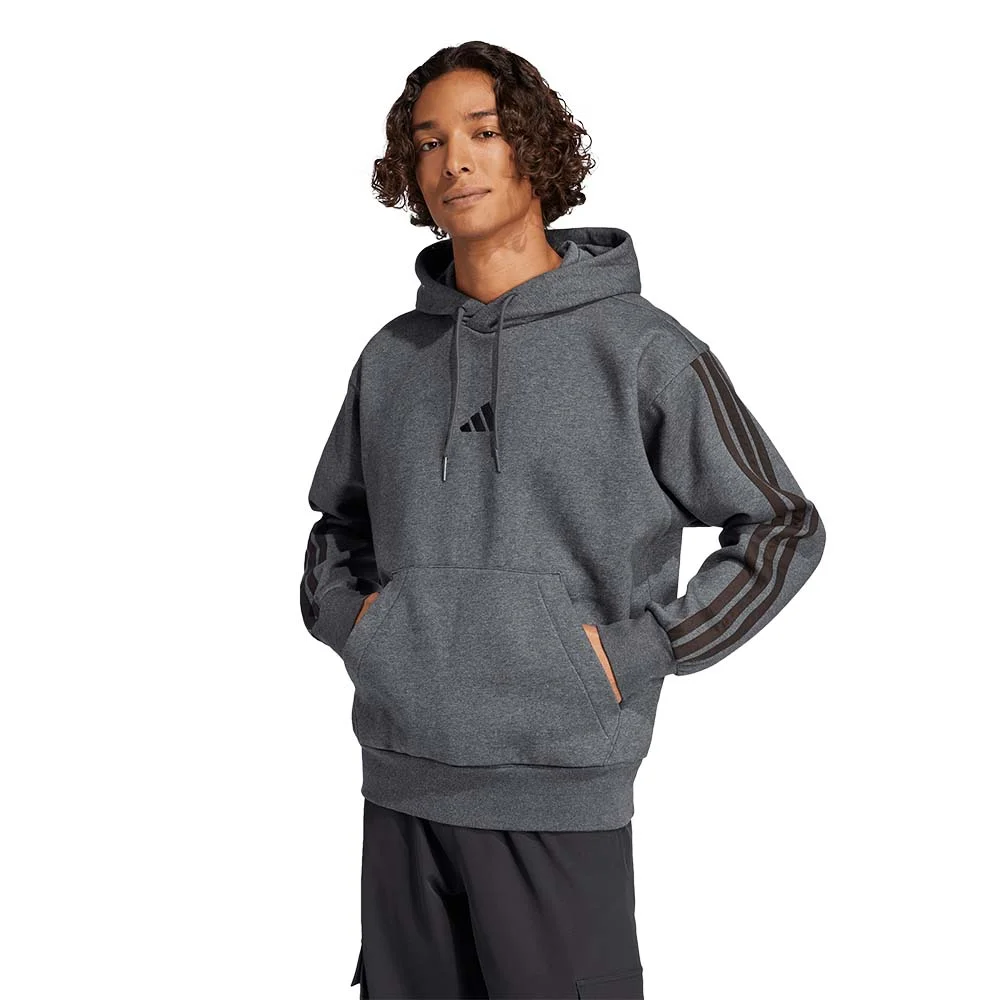 Φωτογραφία προϊόντος: adidas Sportswear Men's 3Stripes Fleece Hoodie. Γκρι Σκούρο JW4308 (adidas Sportswear)