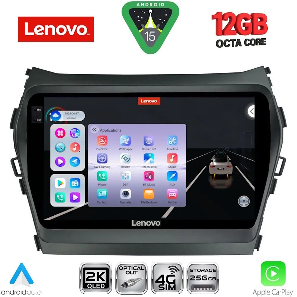 Φωτογραφία προϊόντος: LENOVO SSZ 12238_CPA (9inc) MULTIMEDIA TABLET for HYUNDAI IX45 - SANTA FE mod. 2013-2017