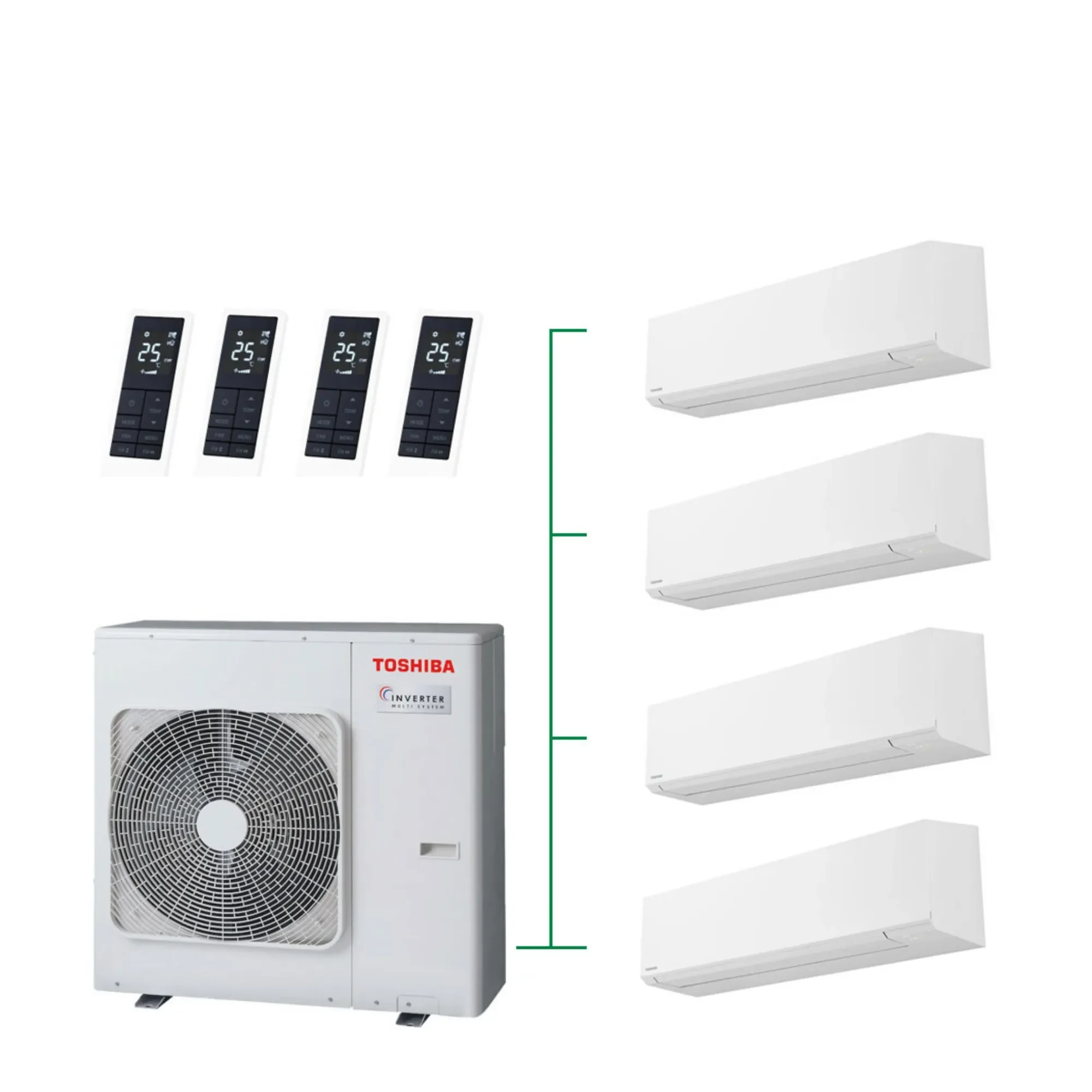 Φωτογραφία προϊόντος: Κλιματιστικό Toshiba RAS - 4M27G3AVG-E (4-room) + 4 Edge White RAS-B10G3KVSG-E