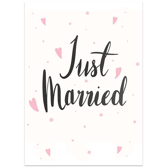 Φωτογραφία προϊόντος: OEM Ευχετήρια κάρτα Just Married hearts