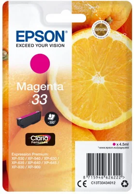 Φωτογραφία προϊόντος: Ink Epson 33 C13T33434012 Claria Premium Magenta - 4.5ml - C13T33434012