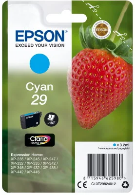 Φωτογραφία προϊόντος: Ink Epson 29 C13T29824012 Claria Home Cyan - 3.2ml - C13T29824012