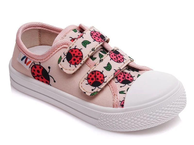 Φωτογραφία προϊόντος: Weestep sneakers Kids για κορίτσια με διπλό velcro - σχέδιο πασχαλίτσες