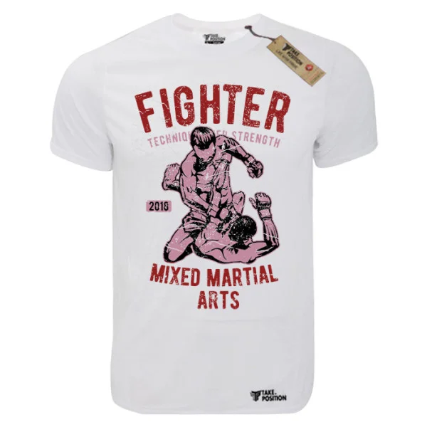 Φωτογραφία προϊόντος: T-shirt unisex Takeposition T-cool λευκό Fight Hard, 900-5550