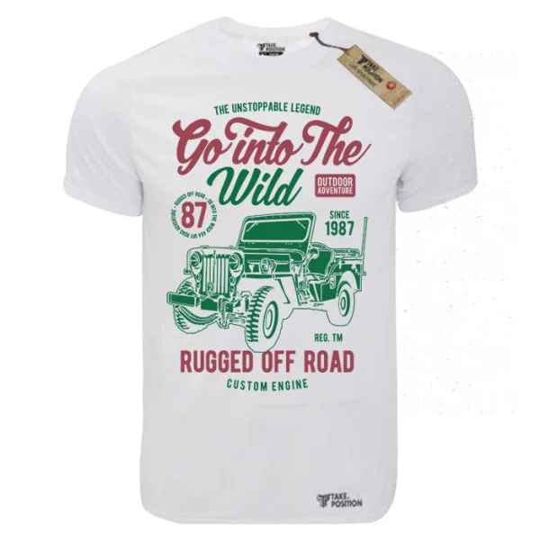 Φωτογραφία προϊόντος: T-shirt unisex Takeposition T-cool λευκό Go into the wild, 900-9036