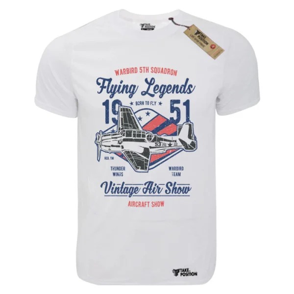 Φωτογραφία προϊόντος: T-shirt unisex Takeposition T-cool λευκό Flying legent, 900-9034