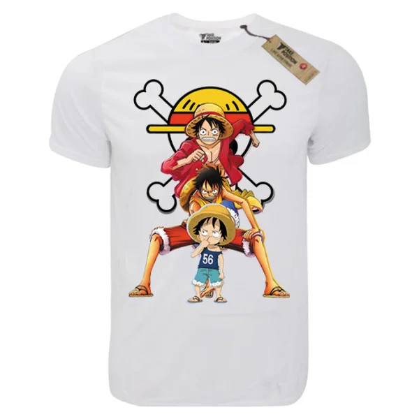 Φωτογραφία προϊόντος: T-shirt unisex T-cool Takeposition λευκό One Piece Monkey D.Luffy Evolution, 900-1357
