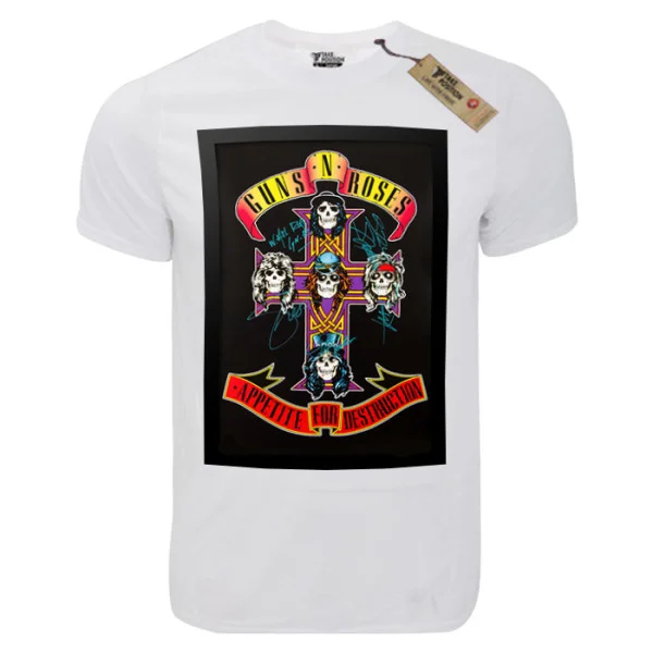 Φωτογραφία προϊόντος: T-shirt unisex Takeposition T-cool λευκό Gun and roses, appetite, 900-7578
