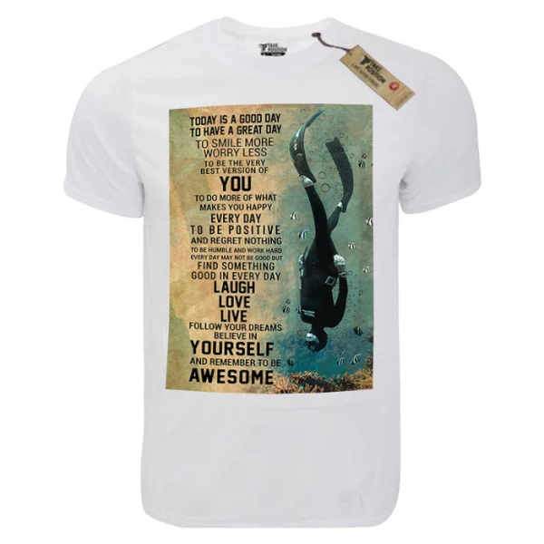 Φωτογραφία προϊόντος: T-shirt unisex Takeposition T-cool λευκό You are awesome, 900-5511S