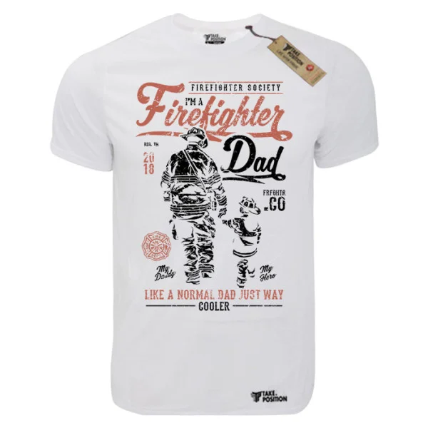 Φωτογραφία προϊόντος: T-shirt unisex Takeposition T-cool λευκό Fightfighter dad, 900-3504