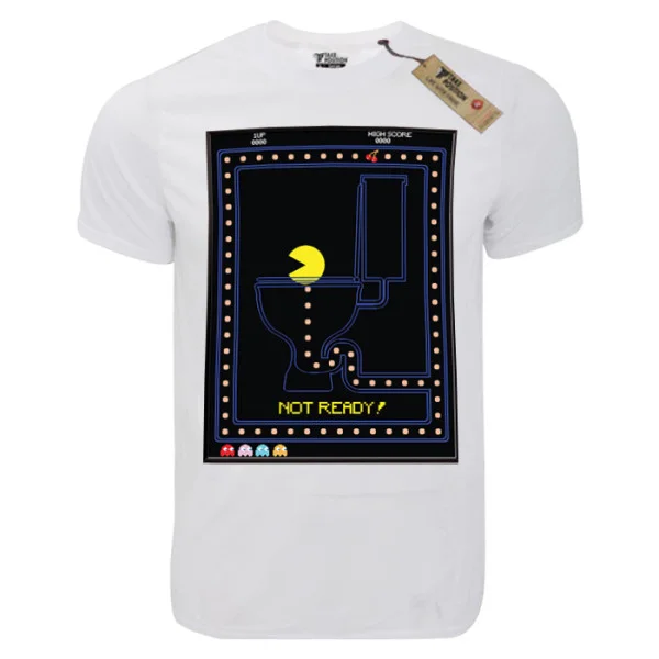 Φωτογραφία προϊόντος: T-shirt unisex Takeposition T-cool λευκό Pacman Not Ready, 900-4586