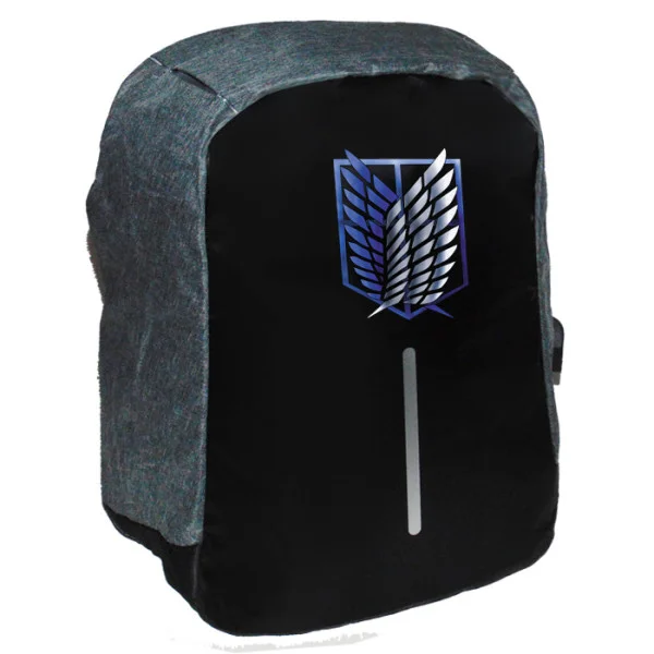 Φωτογραφία προϊόντος: Takeposition Anime Attack on Titans Logo Σχολική τσάντα Razor 1κεντρική θέση Rpet 600D 44Y x 34Μ x 10Π Μαύρο/γκρι 973-1113-07