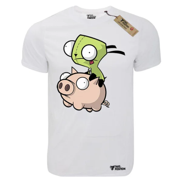 Φωτογραφία προϊόντος: T-shirt unisex T-cool Takeposition λευκό Ridding a Pig, 900-1373