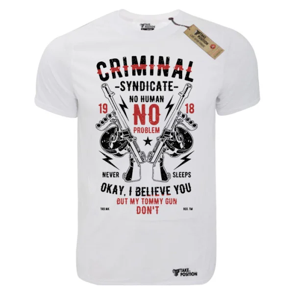 Φωτογραφία προϊόντος: T-shirt unisex Takeposition T-cool λευκό Criminal Syndicate, 900-2503