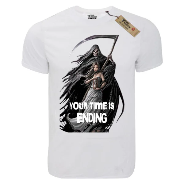 Φωτογραφία προϊόντος: T-shirt unisex Takeposition T-cool λευκό Your time is ending 900-8013