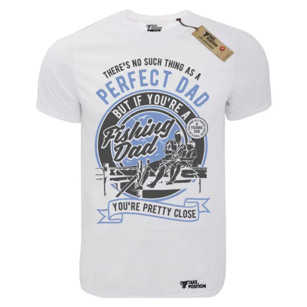 Φωτογραφία προϊόντος: T-shirt unisex Takeposition T-cool λευκό Fishing Dad, 900-2015
