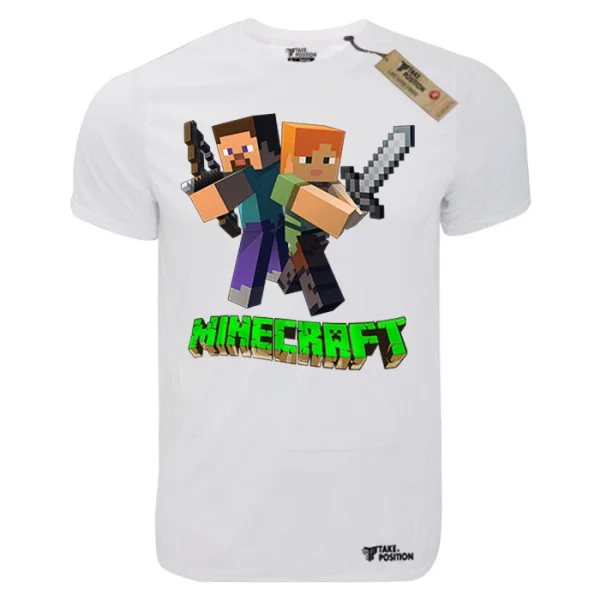 Φωτογραφία προϊόντος: TakePosition T-shirt unisex T-cool λευκό Minecraft Ready for fight, 900-4763